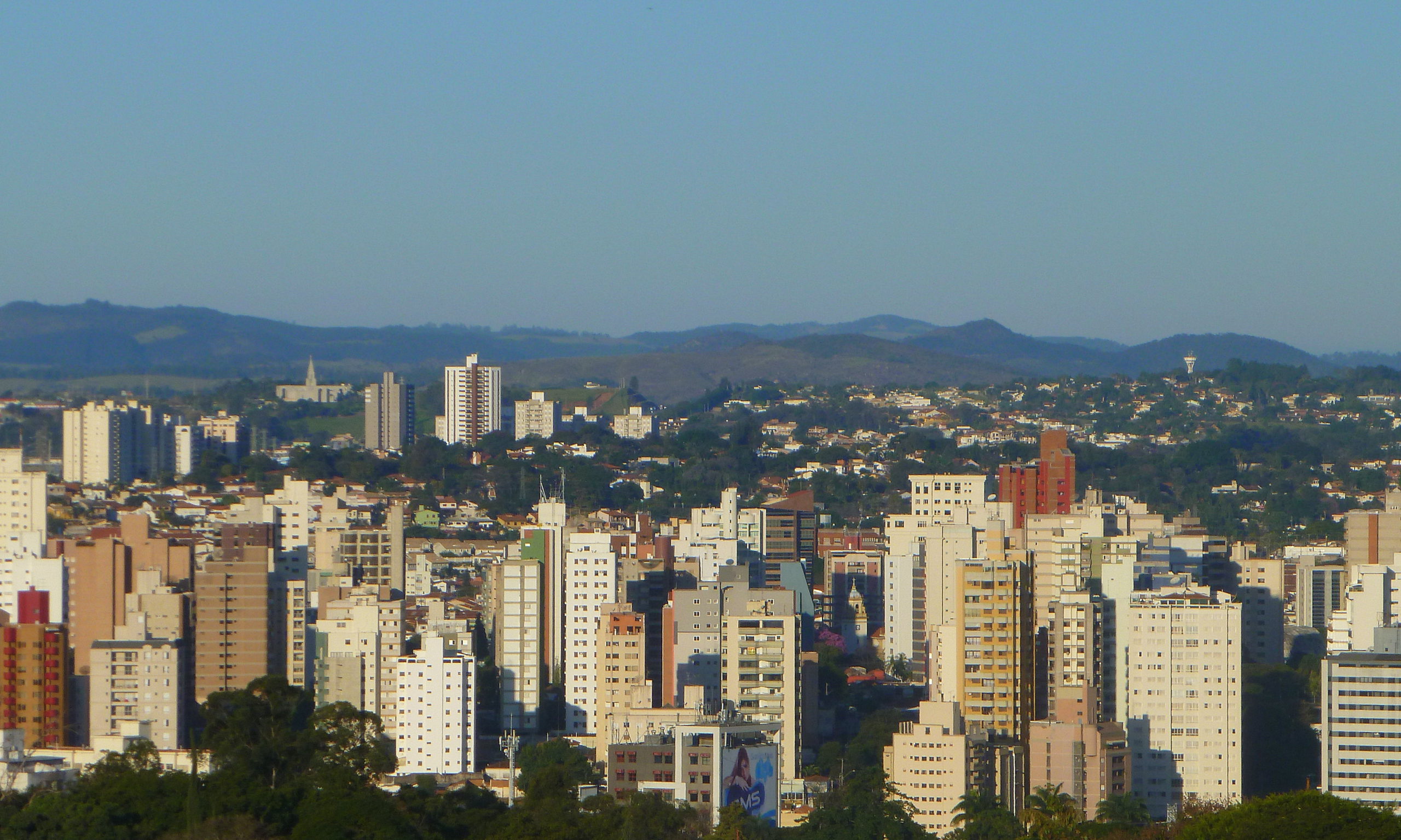 Morar em Campinas: vista aérea do centro da cidade